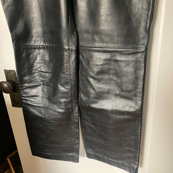 Vintage Nine West Black Leather Pants So Soft! Women's Size 14 - Picture 3 of 9